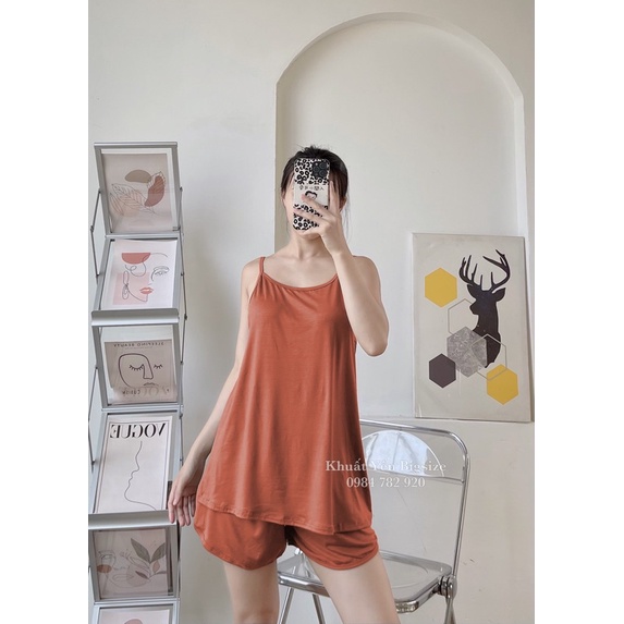 Set bộ 2 dây nữ mặc nhà đi ngủ siêu mát có BIGSIZE❤Khuất Yến❤ chất cotton lạnh mềm mịn form rộng bầu bí thoải mái