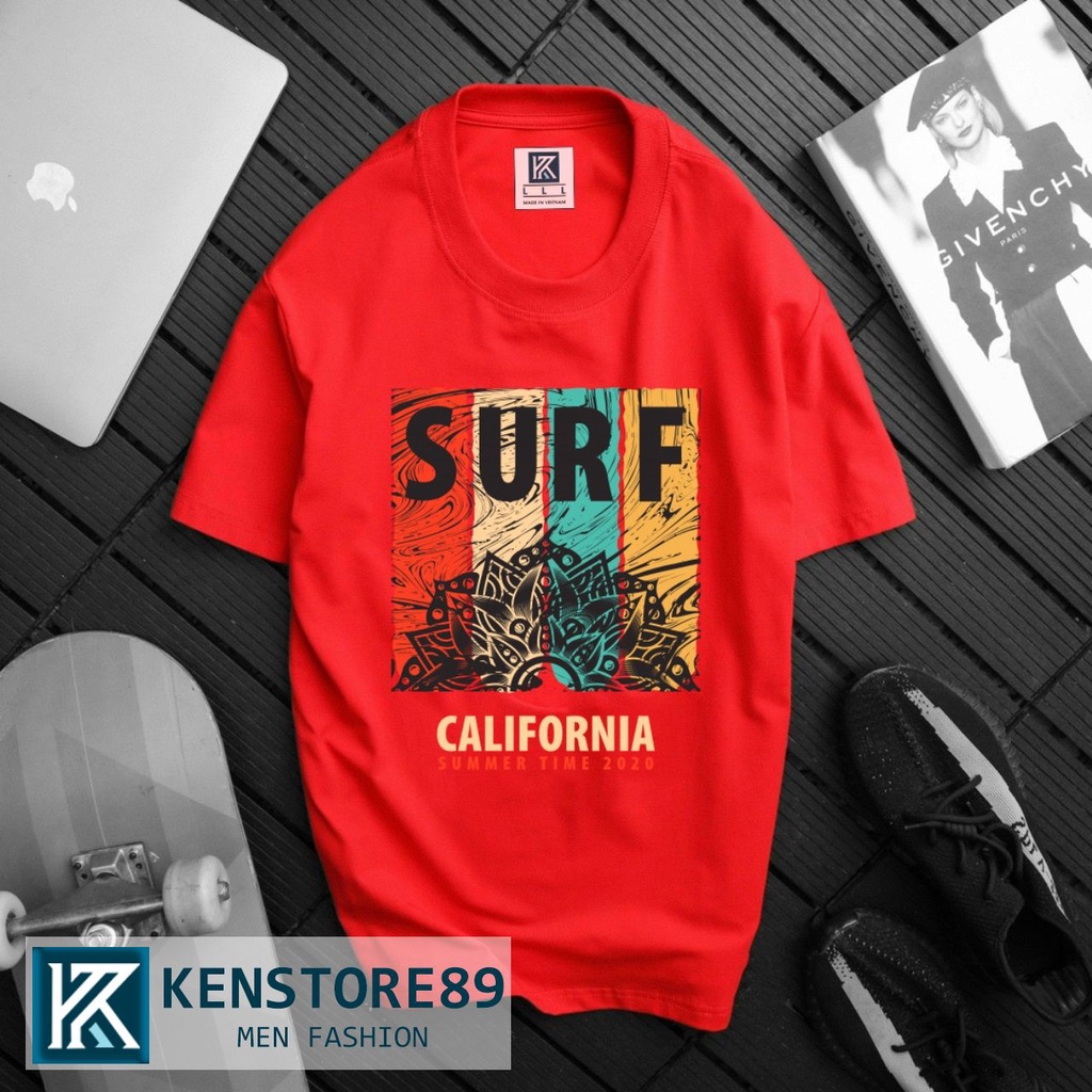 Áo thun nam cổ tròn CALI SURF ngắn tay cotton 100% KENSTORE89 ATK024