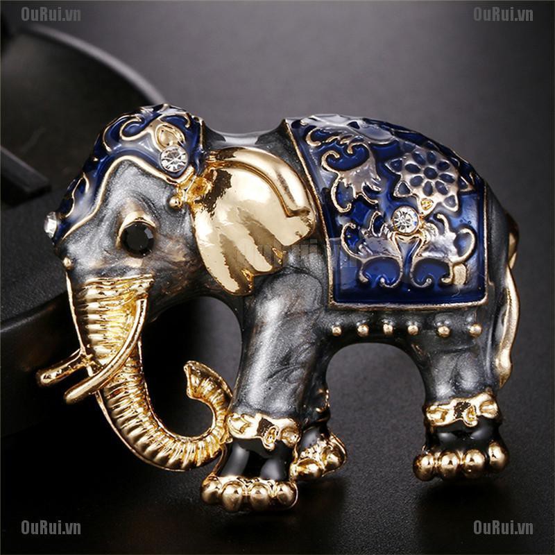 Ghim Cài Áo Hình Chú Voi Tráng Men Độc Đáo
