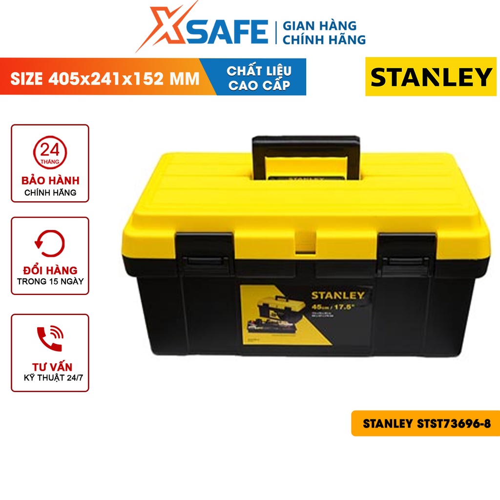 Hộp dụng cụ STANLEY STST73696-8 16inch Hộp đựng cầm tay khóa nhựa thân thùng đóng mở dễ dàng