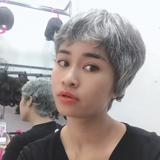 Tóc giả nam bạc ( muối tiêu)