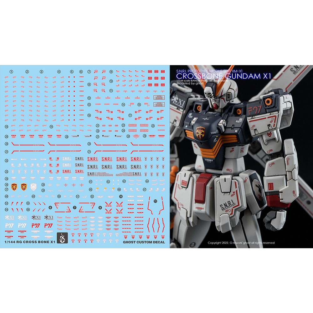 Đề Can Dán Trang Trí Xe Hơi ghost rg-31 rg crossbone x-1 x1