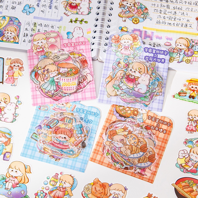 Miếng Dán Trang Trí Sổ Tay Chống Thấm Nước Hình Lá Bài Taro Dễ Thương