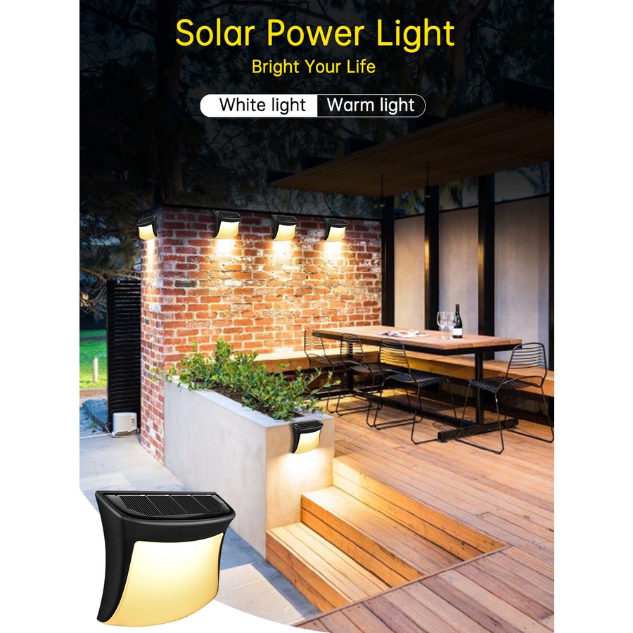 Đèn Led 3 Bóng Gắn Tường Ngoài Trời Chống Nước IP65 Chạy Năng Lượng Mặt Trời