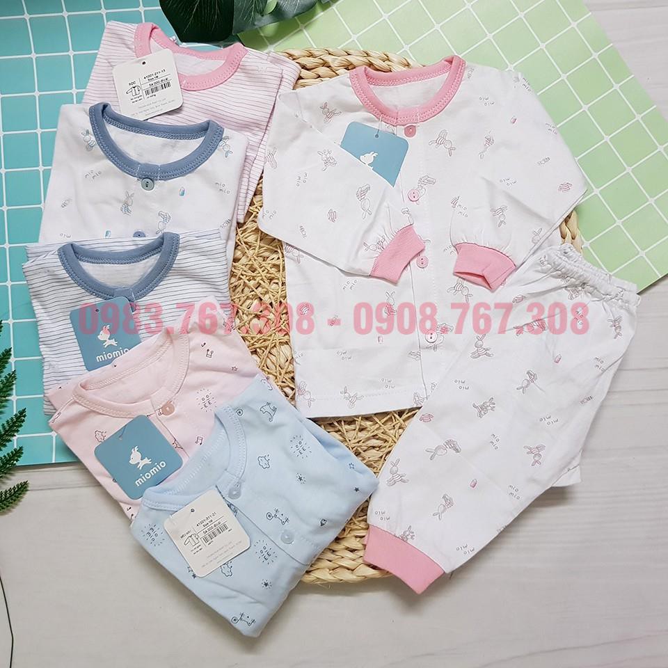 [MIO] Bộ Quần Áo Dài Tay Miomio Cho Bé Sơ Sinh Chất Cotton Mềm Mại Size 1M, 3M