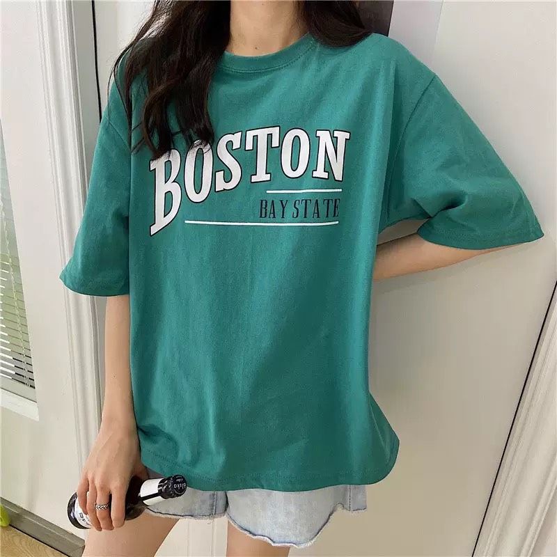 Áo thun tay lỡ unisex BOSTON