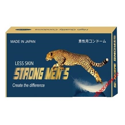 Bao cao su Nhật Bản siêu mỏng Strongmen xanh - hộp 12 chiếc