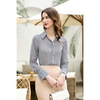 Áo Sơ Mi Voan Sọc Melani