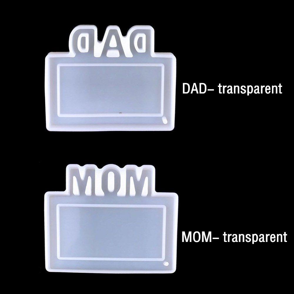 .Khuôn Silicone Làm Mặt Dây Chuyền Thủ Công Hình Chữ Dad Mom