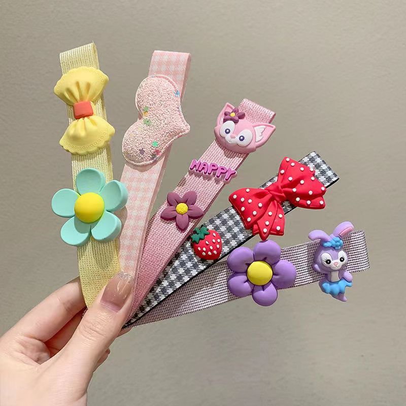 Băng đô dán tóc họa tiết đáng yêu cho bé gái