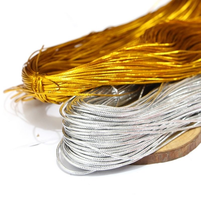 Một Bó 100m Dây Kim Tuyến Bạc &amp; Vàng 0.8mm Trang Trí