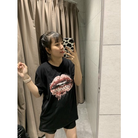 Áo Phông Nữ, Áo Thun Nam Nữ In Hình Môi Hot Hit Hàng Quảng Châu Loại 1 [Kèm Video Ảnh Thật] | BigBuy360 - bigbuy360.vn