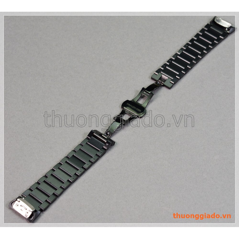 Dây đồng hồ Samsung Gear Fit 2/ R360, Fit2 Pro/ R365 (thép không gỉ, một hàng 3 mắt)