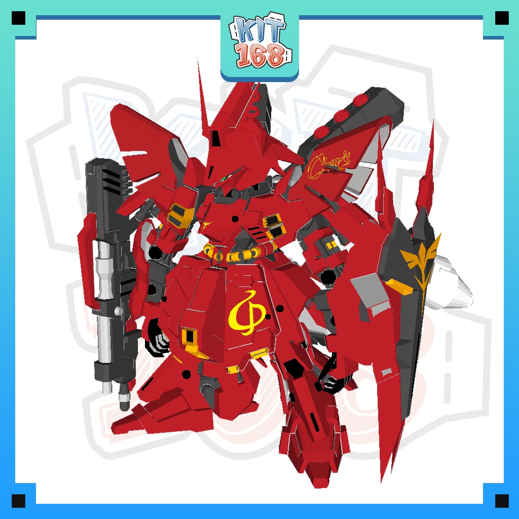 Mô hình giấy Anime Game Robot Gundam SD Sazabi - MSN 04