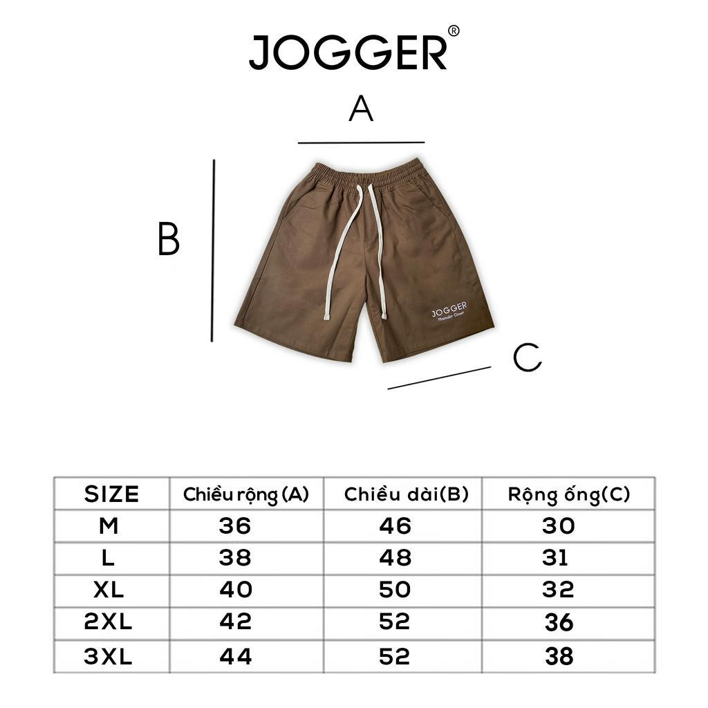 Quần Short Basic 097 Thêu JOGGER Kaki Unisex Nam Nữ