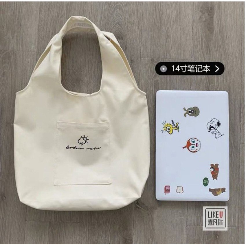 Túi tote vải canvas đeo vai thời trang giá rẻ họa tiết dễ thương