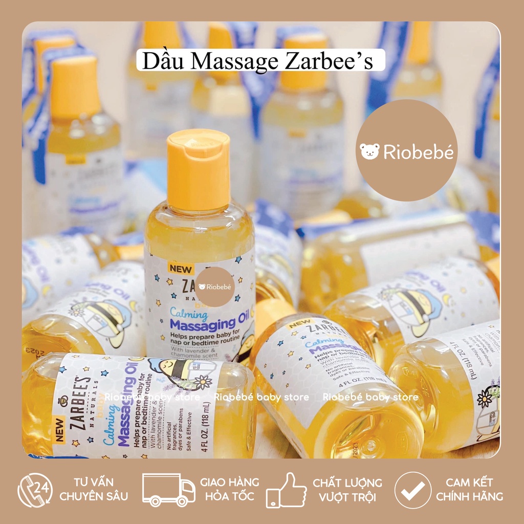 [DATE 12/2023] Dầu massage trẻ em Zarbee oil [Hàng chuẩn Air - Nội địa Mỹ]
