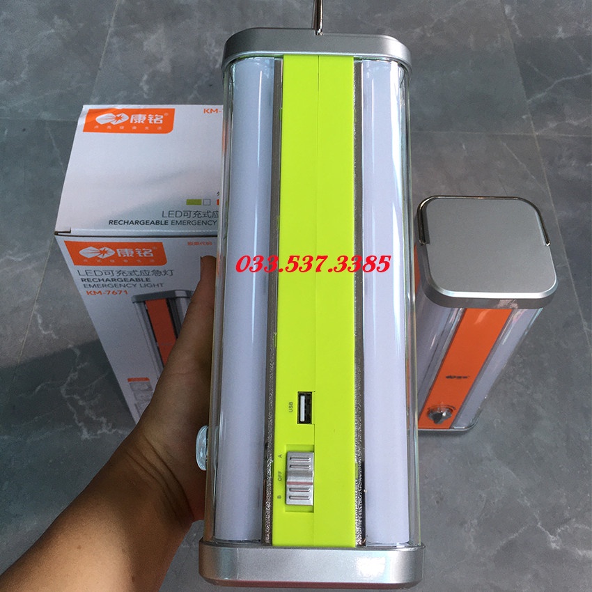 Đèn cầm tay siêu sáng, đèn pin siêu sáng KM 7671 vỏ nhựa ABS độ bền cao