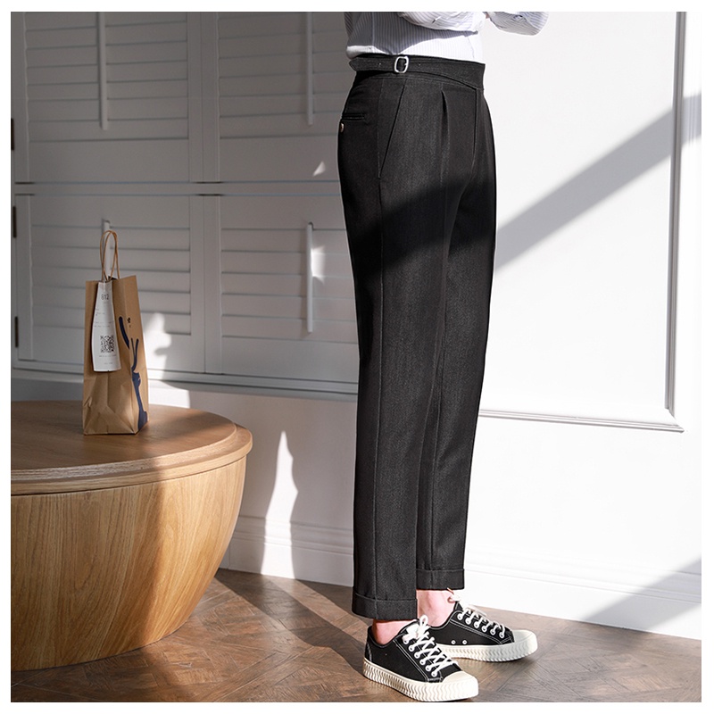 Quần Âu Nam QA4, Quần Tây Nam Vải Jeans Đen, Xanh, Phong Cách Cổ Điển Paris Ý