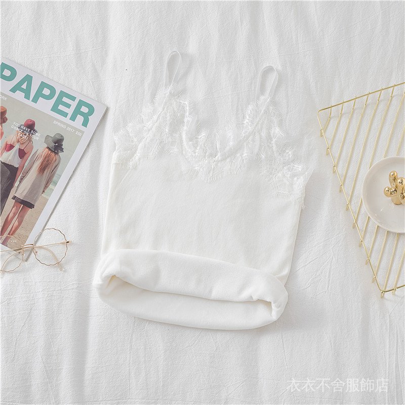 Mùa xuân và mùa hè mới ren đan sling phụ nữ mặc bên ngoài áo ghi lê mỏng Áo sơ mi cổ chữ V với áo sơ mi đáy