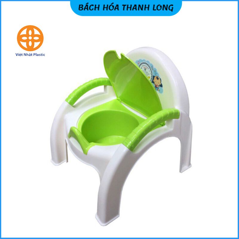 Ghế bô cho bé nhựa Việt Nhật ❤️FREESHIP❤️ Bô đi vệ sinh cho bé có nắp đậy tay vịn chắc chắn an toàn thoải mái (3091)