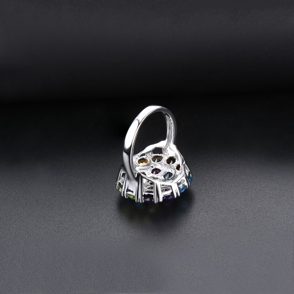 Nhẫn bạc 925 đính đá quý nhân tạo sang trọng thời trang nữ