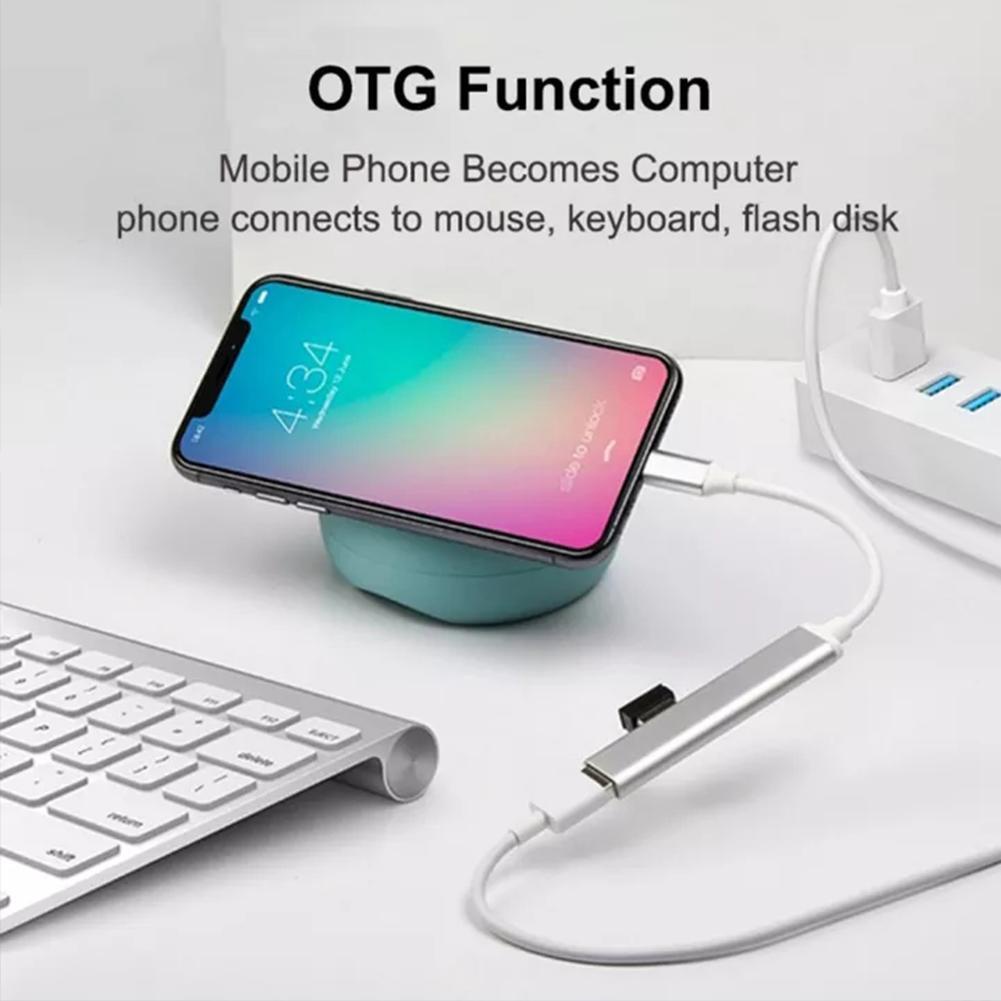 Hub Chia 4 Cổng Usb Type C Otg 3.0 Tốc Độ Cao Cho Máy In A2N4