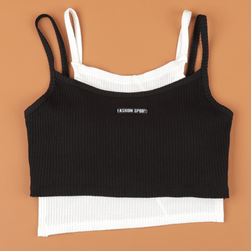 Youyo Áo Crop Top 2 Mảnh Màu Sắc Tương Phản In Chữ Thời Trang Harajuku Mùa Hè Cho Nữ