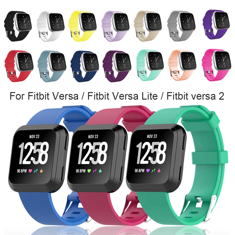 Dây đeo bằng silicon màu trơn thay thế tiện dụng cho Fitbit Versa Lite Versa 2