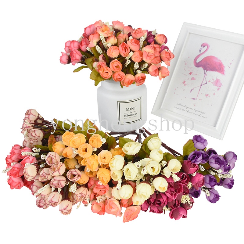 Bó Hoa Hồng Nhân Tạo 15 Bông Cho Trang Trí