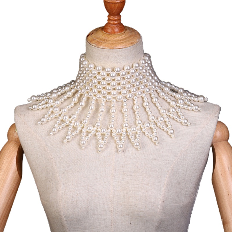 Vòng Cổ Choker Kết Hạt Ngọc Trai Nhân Tạo Handmade Thời Trang Cho Nữ