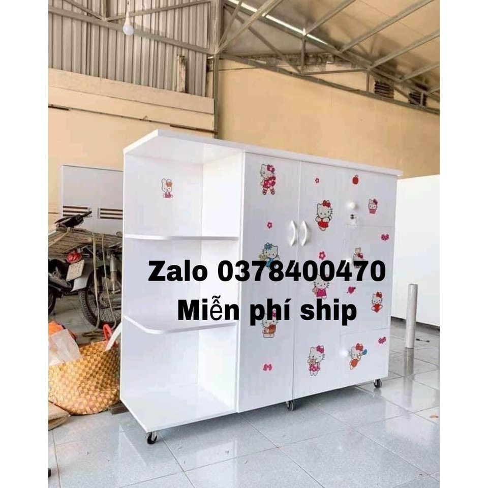 Tủ nhựa Đài Loan Trẻ em/có Kệ(1m45x1m25)