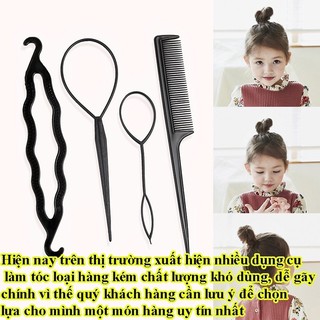 Set Làm Tóc Dụng Cụ Làm Tóc 4 Món Nhựa Dẻo