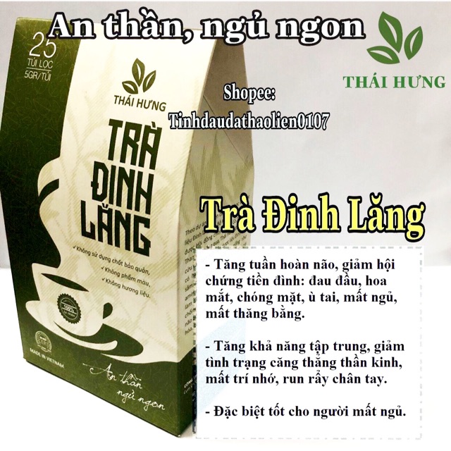 Trà đinh lăng an thần ngủ ngon Thái Hưng, trà thảo dược thiên nhiên