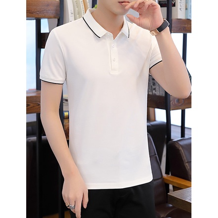 Áo Polo Nam Viền Tay Phong Cách Unisex Hai Màu Chất Liệu Cotton Cá Sấu Cao Cấp - AC120