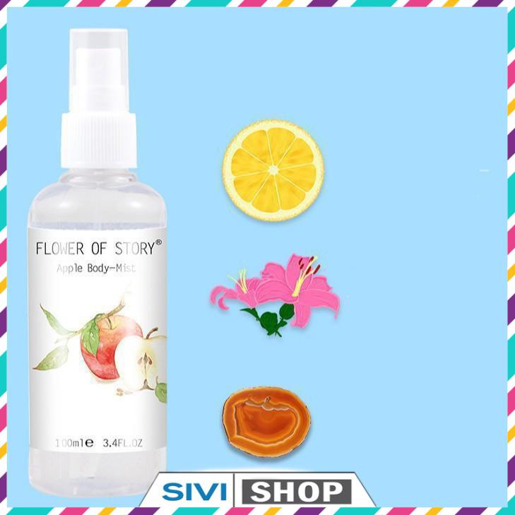 Xịt thơm 2in1 body và xịt thơm phòng Flower Of Story 100ml hương hoa quả
