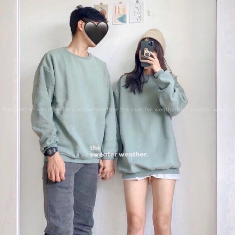 Áo SWEATER NỈ Trơn 8 Màu Ulzzang Unisex SAMSAM4896
