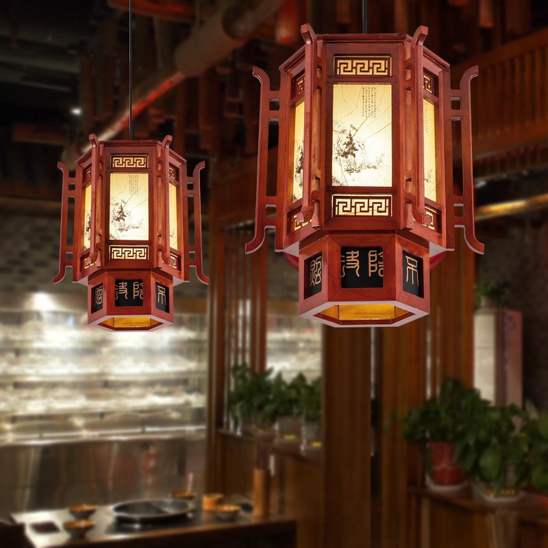 Đèn Lồng Gỗ Tự Nhiên Mã1687 Phù Hợp Trang Trí Không Gian Nhà Gỗ , Nhà Cổ, Phòng Thờ, Nhà Hàng, khách sạn...Kèm Bóng LED
