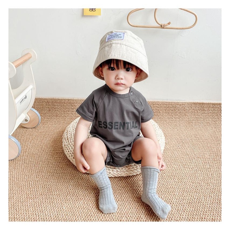 Bộ Áo Liền Quần Ngắn Tay In Chữ Thời Trang Mùa Hè Cho Bé Sơ Sinh