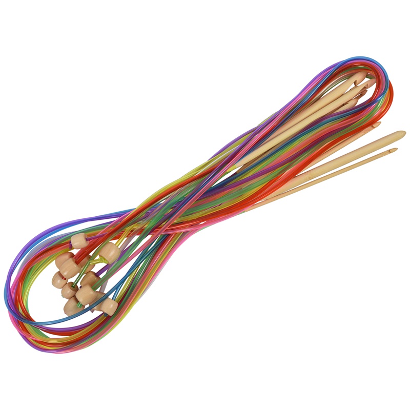 Bộ 1 / 12 Dụng Cụ Móc Đan Len Bằng Tre Tự Nhiên Linh Hoạt Màu Sắc Ngẫu Nhiên