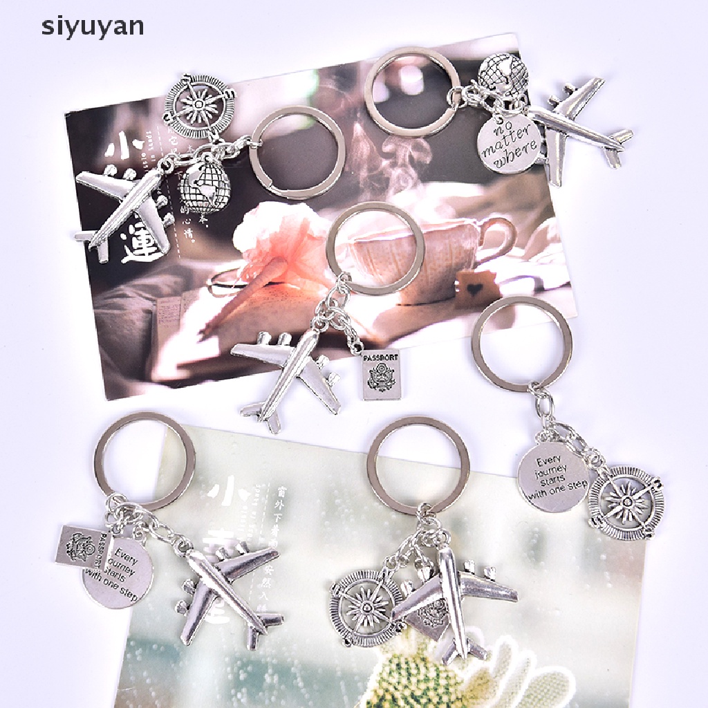 Móc khóa hình máy bay hợp kim DIY thời trang chất lượng cao