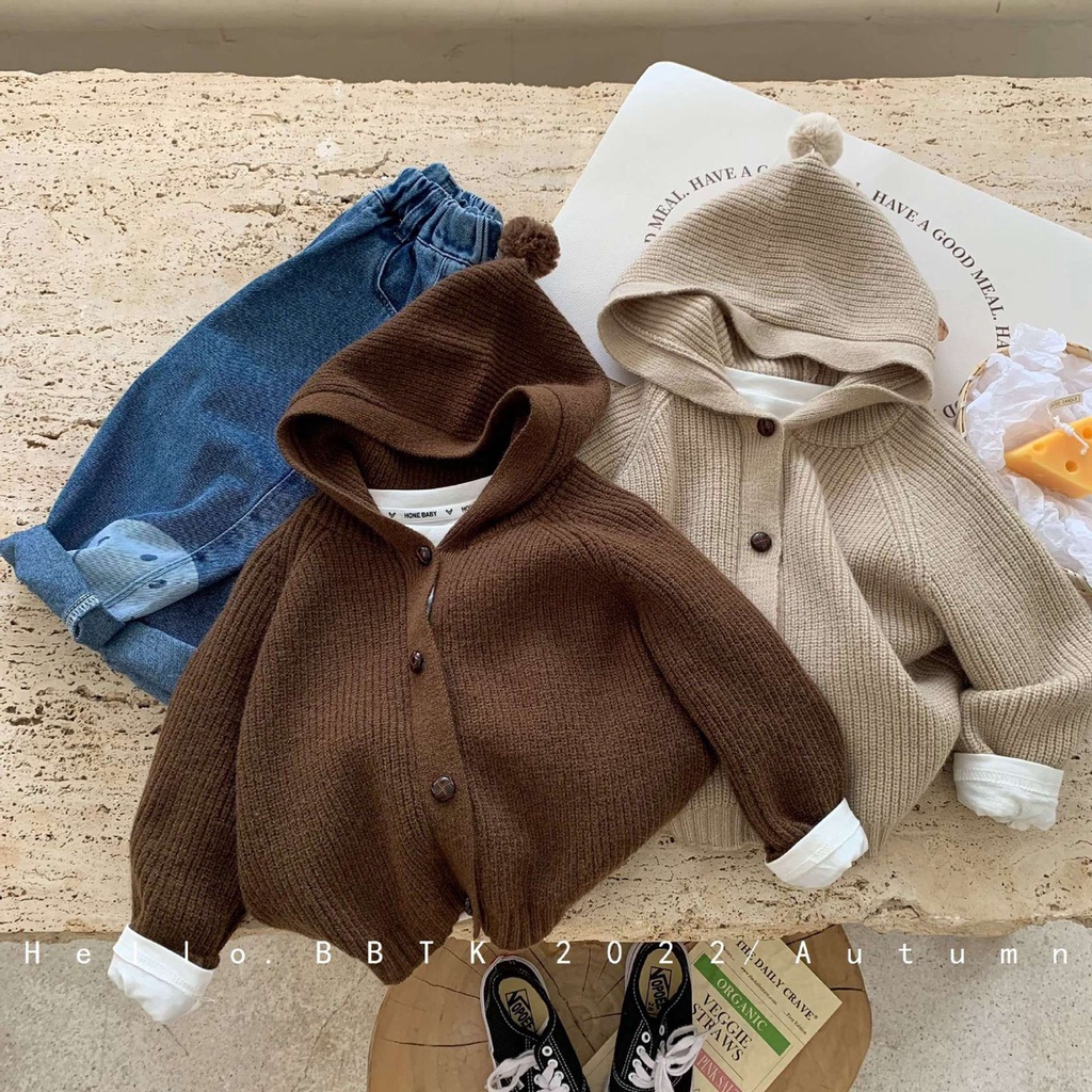 Áo len cardigan cho bé, áo khoác len bé trai bé gái thanh hằng baby 11kg đến 28kg