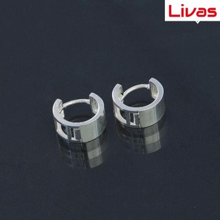 Khuyên tai nam bạc tròn bta0017 - trang sức livas