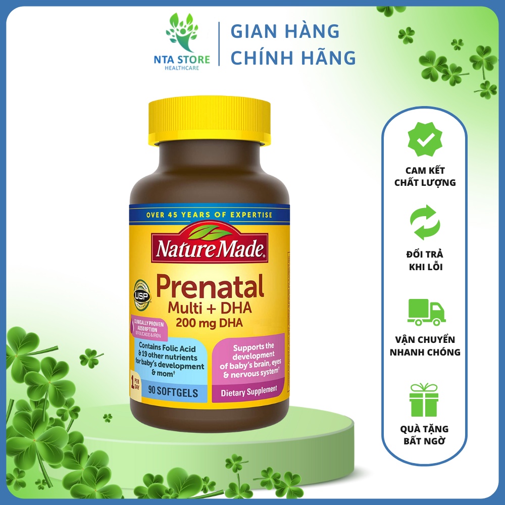 Vitamin Tổng Hợp Cho Bà Bầu Mỹ Nature Made Prenatal Multi Dha 150 Viên