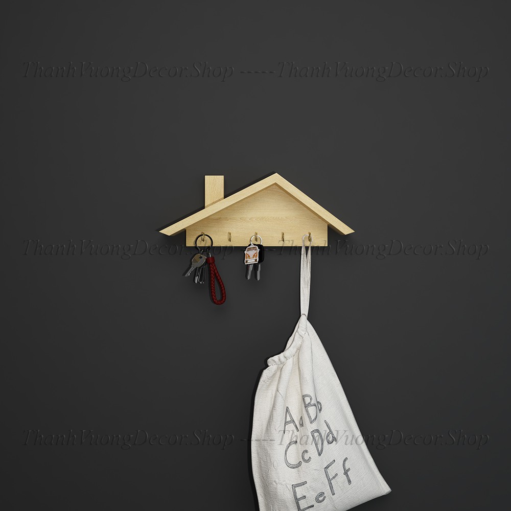[TIỆN LỢI TREO ĐỒ] Kệ treo tường hình ngôi nhà nhỏ xinh xinh phù hợp cho phòng khách, ngủ+Tặng kèm phụ kiện lắp đặt