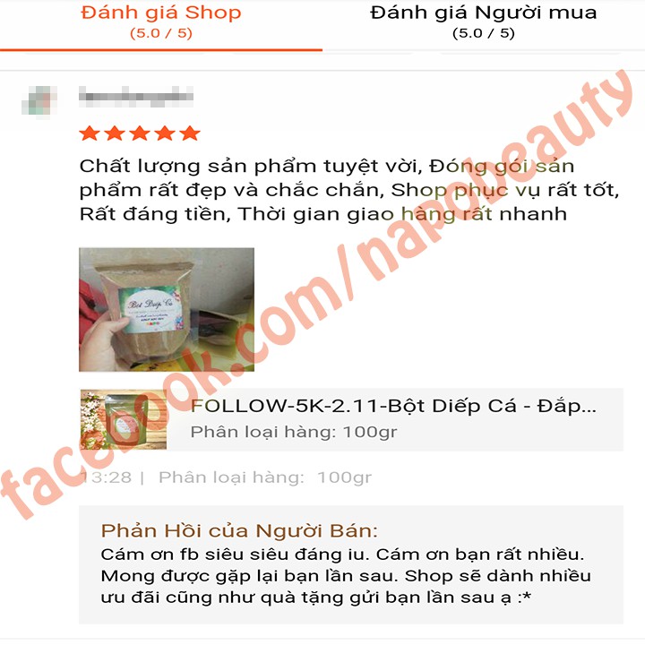 Bột Diếp Cá Handmade - Giảm Mụn, Giảm Sưng Viêm