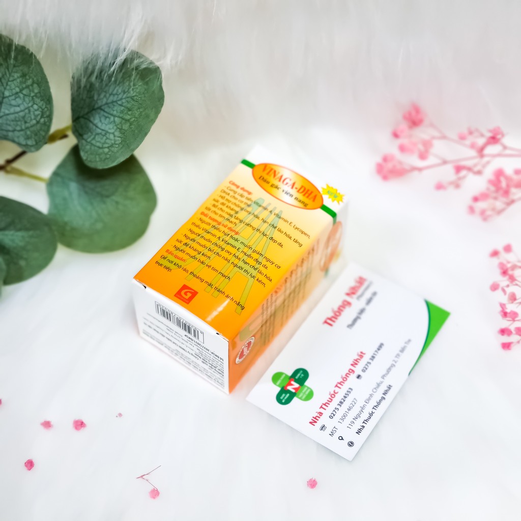 Viên uống dầu gấc DHA sáng mặt, đẹp da chống lão hoá Vinaga Hộp 100 viên