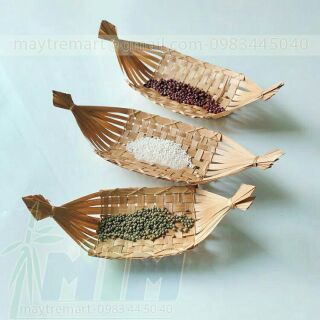 Thuyền tre trang trí thuyền decor