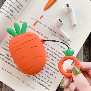 🌟 Vỏ bọc silicon Cà rốt cho hộp sạc tai nghe Bluetooth AirPods 1 2 Pro 3 🌟 Case Carot Airpod 12, 18...
