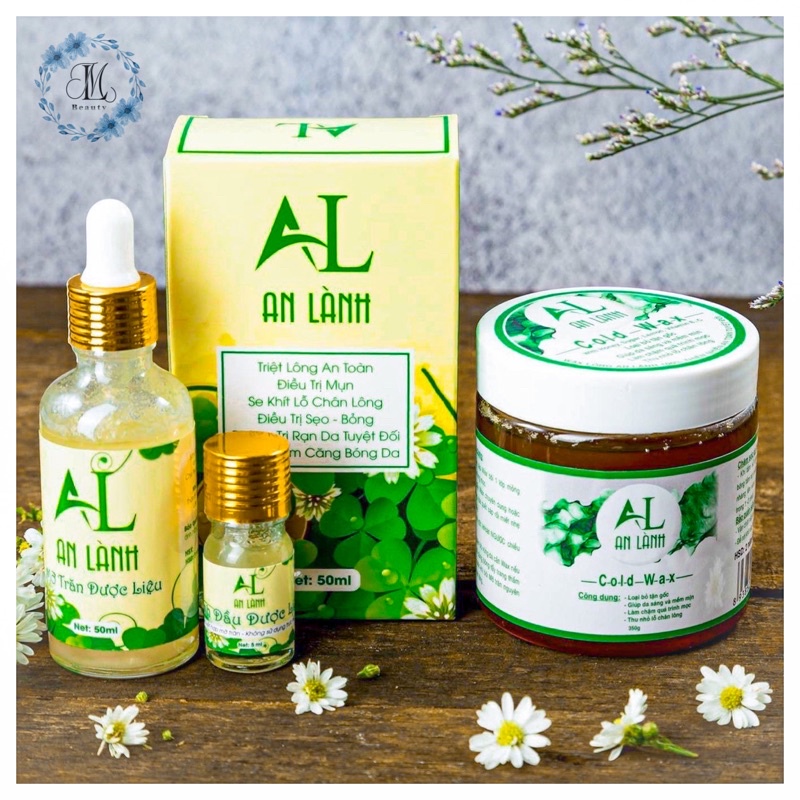 [CHÍNH HÃNG] BỘ SẢN PHẨM TRIỆT LÔNG TẠI NHÀ AN LÀNH [ gồm 1 lọ wax lông +1 mỡ trăn Tặng 1 lọ tinh dầu +bộ dụng cụ wax ]